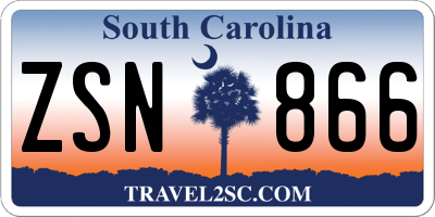 SC license plate ZSN866