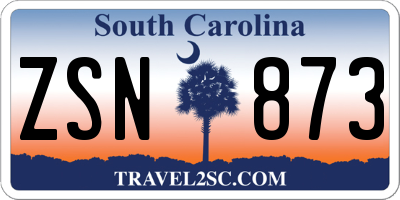 SC license plate ZSN873