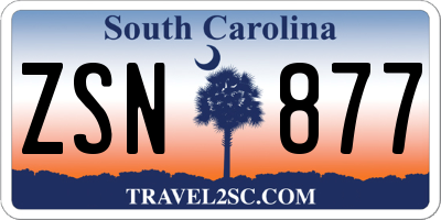 SC license plate ZSN877