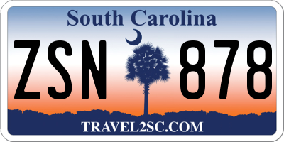 SC license plate ZSN878