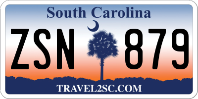 SC license plate ZSN879