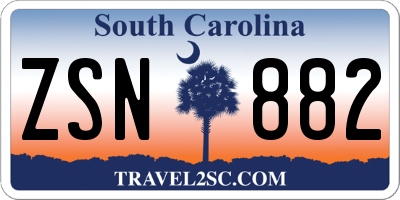 SC license plate ZSN882