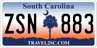 SC license plate ZSN883
