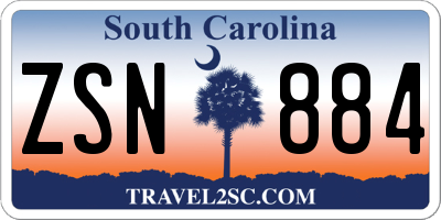 SC license plate ZSN884