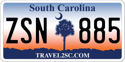 SC license plate ZSN885