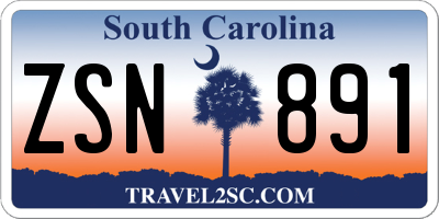 SC license plate ZSN891