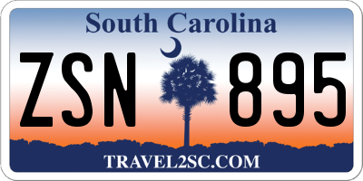SC license plate ZSN895