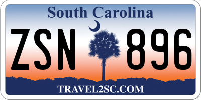SC license plate ZSN896