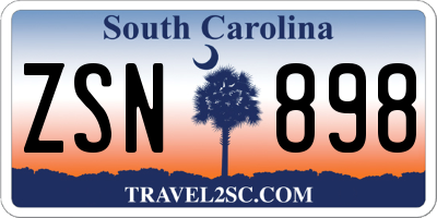 SC license plate ZSN898