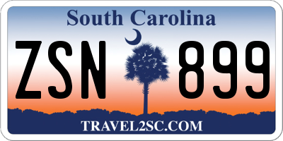 SC license plate ZSN899