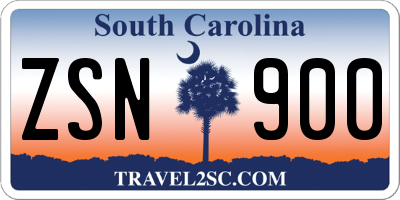 SC license plate ZSN900