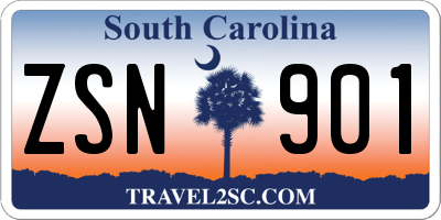 SC license plate ZSN901