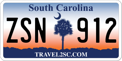 SC license plate ZSN912