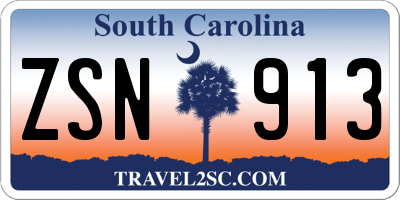 SC license plate ZSN913