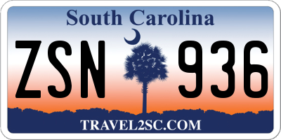 SC license plate ZSN936