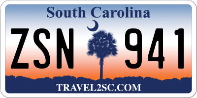 SC license plate ZSN941