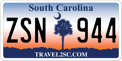 SC license plate ZSN944