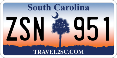 SC license plate ZSN951