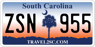 SC license plate ZSN955