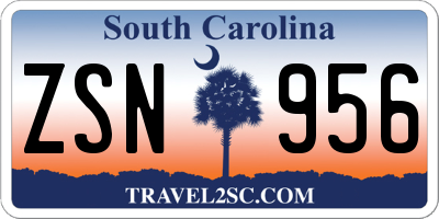 SC license plate ZSN956