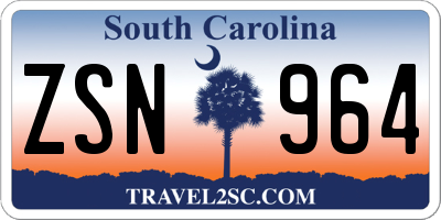 SC license plate ZSN964