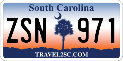 SC license plate ZSN971