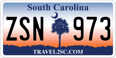 SC license plate ZSN973