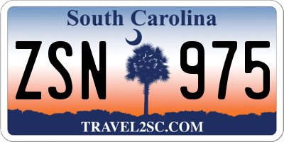 SC license plate ZSN975