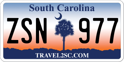 SC license plate ZSN977