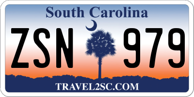 SC license plate ZSN979