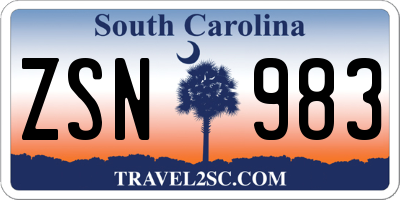 SC license plate ZSN983