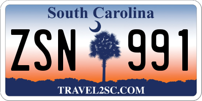 SC license plate ZSN991