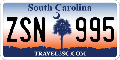 SC license plate ZSN995