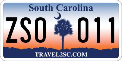 SC license plate ZSO011