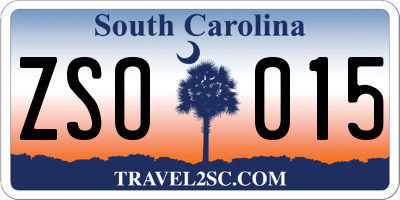SC license plate ZSO015