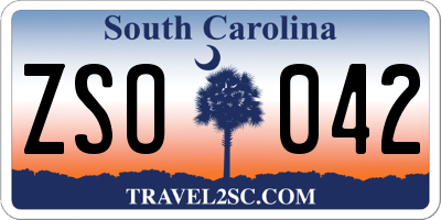 SC license plate ZSO042