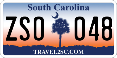 SC license plate ZSO048