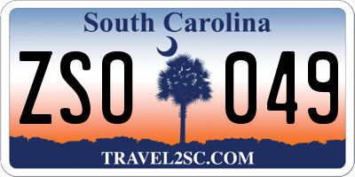 SC license plate ZSO049