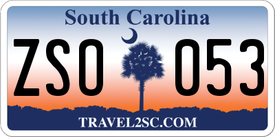 SC license plate ZSO053