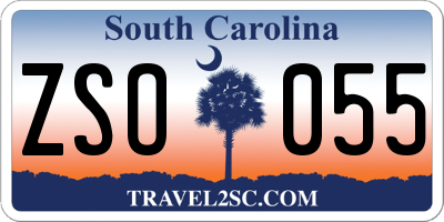 SC license plate ZSO055