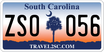 SC license plate ZSO056