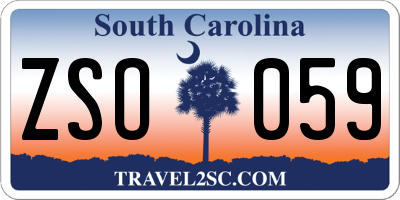 SC license plate ZSO059
