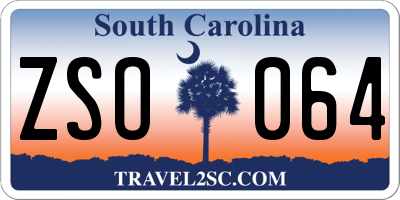 SC license plate ZSO064