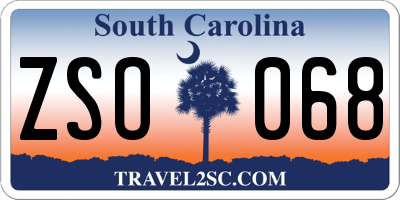 SC license plate ZSO068