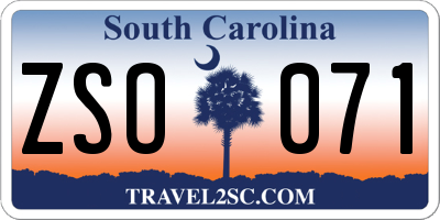 SC license plate ZSO071