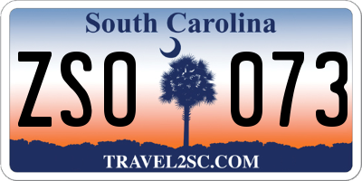 SC license plate ZSO073