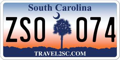 SC license plate ZSO074