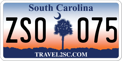SC license plate ZSO075