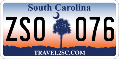 SC license plate ZSO076