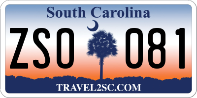 SC license plate ZSO081